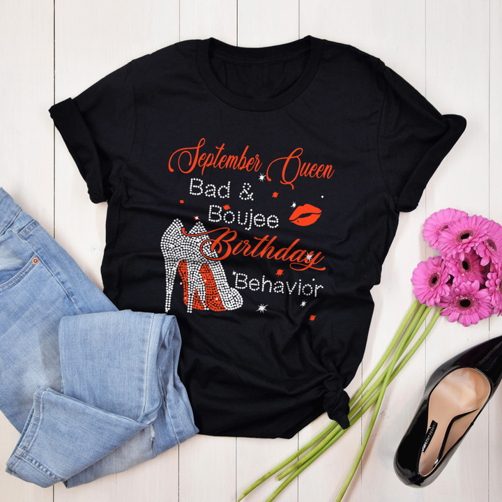 Personalized Month Birthday Outfit Birthday September Queen Bad Boujee Birthday Behavior Gift For Women Birthday