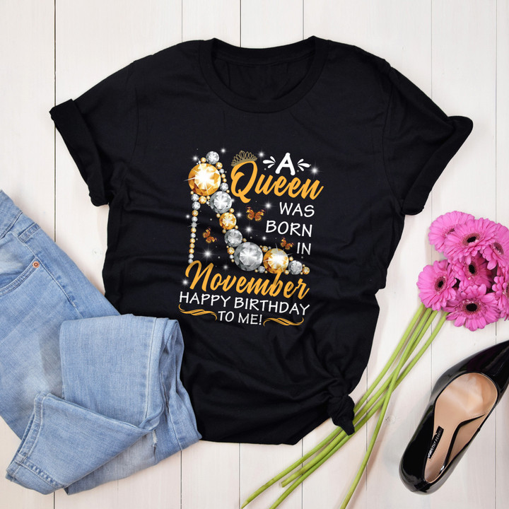Personalized Month Birthday Outfit Queens Are Born In November Funny Birth Queens Are Born In November Funny Birthday Shirts for women