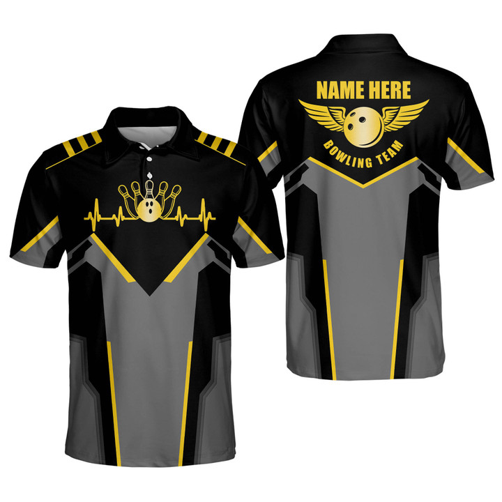 Custom Bowling Shirts for Men Mens Bowling Polo Shirts Short Sleeve Crazy Bowling Team Shirts for Men and Women BOWLING-010 - 1