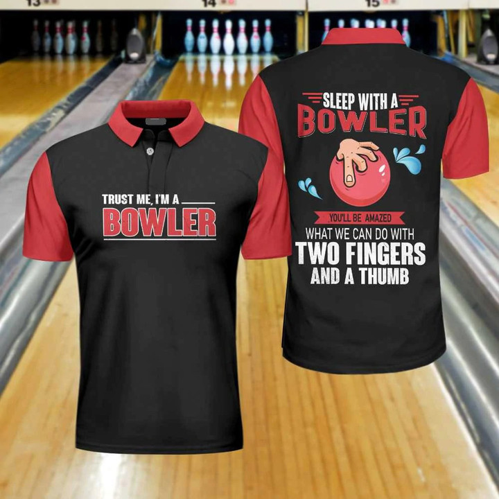 Bowling Sleep With Bowler 3D Polo Shirt - 2