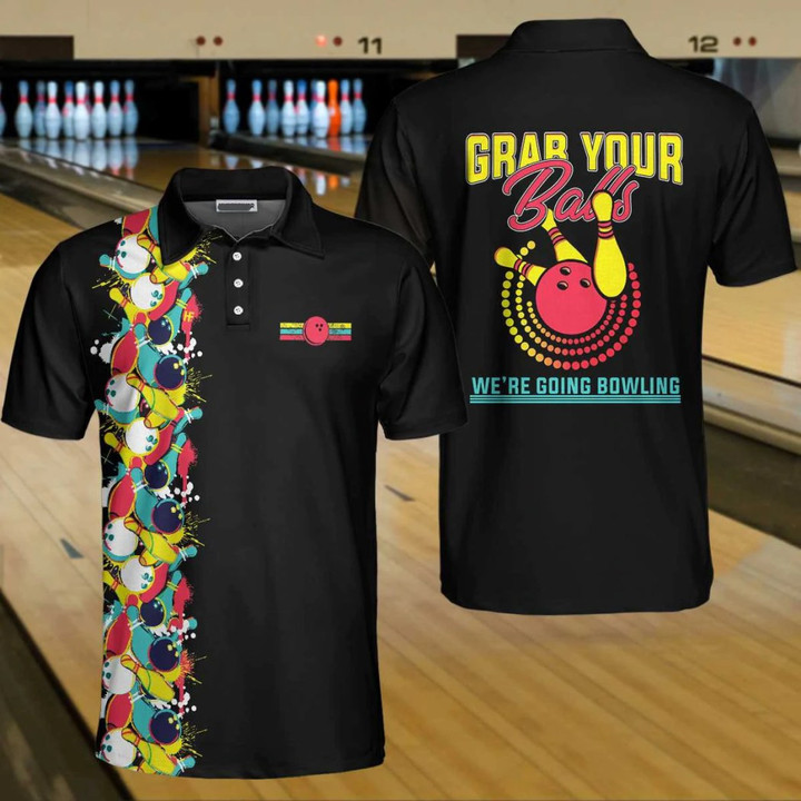 Bowling Grab Your Balls 3D Polo Shirt - 2