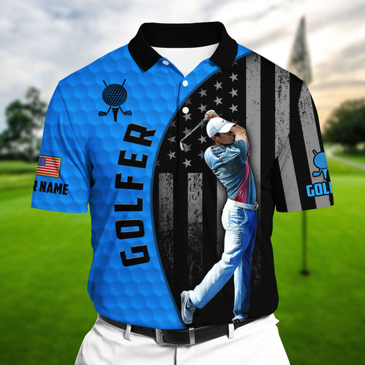 Golf Polo Shirt Cool Golf Man Ready Golf Polo Shirts Multicolor Personalized Golf Shirt Patriotic Golf Shirt For Men