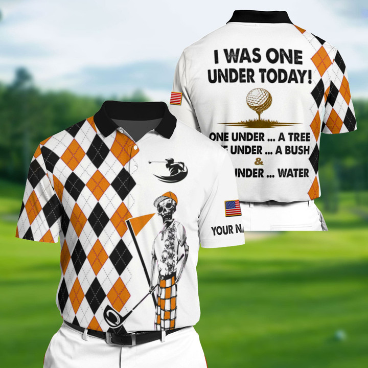 Golf Polo Shirt Premium I Was One Under Today 3D Golf Polo Multicolor Personalized Golf Shirt Patriotic Golf Shirt For Men