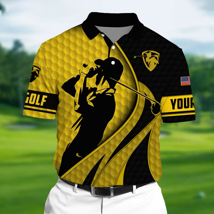 Golf Polo Shirt Premium Ultra Cool Golf 3D Polo Multicolor Personalized Clevefit Golf Shirt Patriotic Golf Shirt For Men