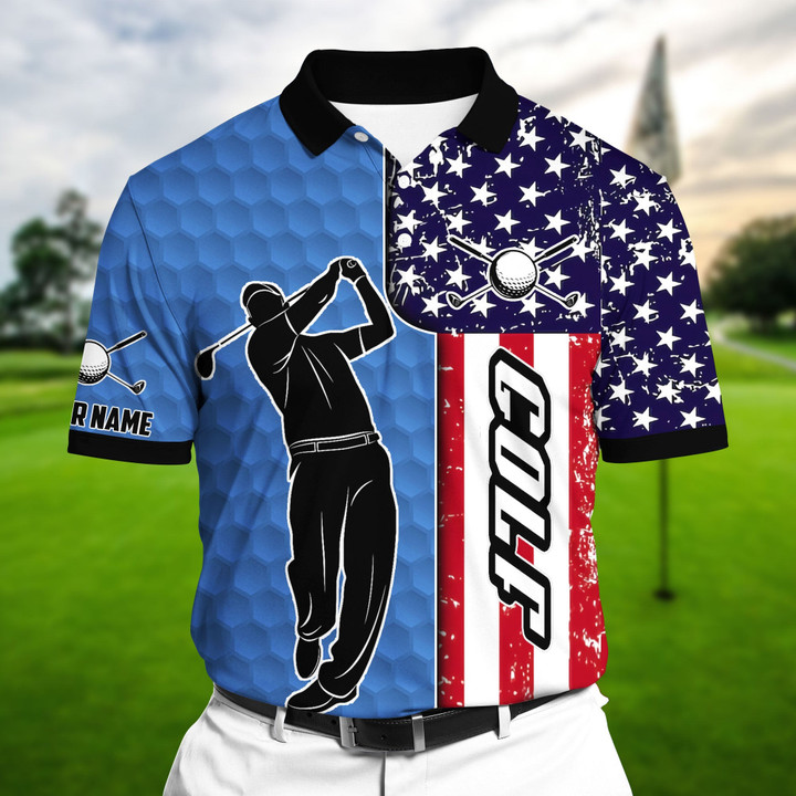 Golf Polo Shirt The Coolest American Golfer Golf Polo Shirts Multicolor Personalized Golf Shirt Patriotic Golf Shirt For Men