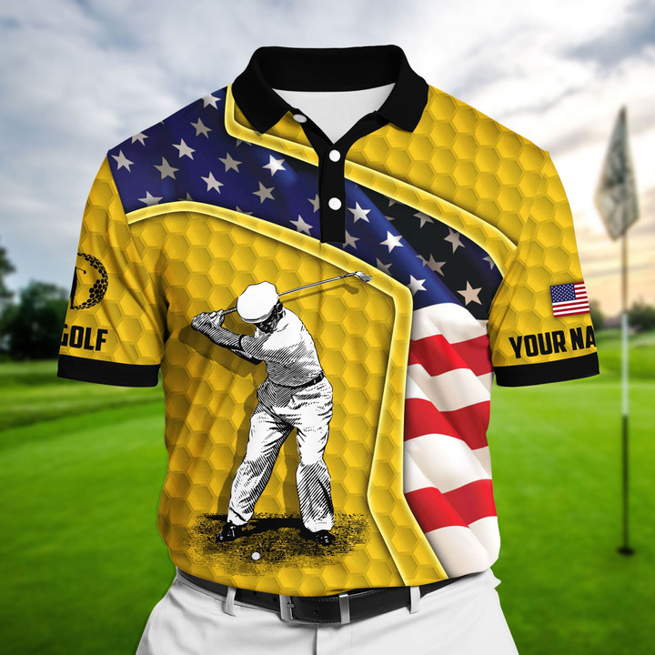 Golf Polo Shirt Premium American Cool Old Man Golf Polo Shirts Multicolor Personalized  Clevefit Golf Shirt Patriotic Golf Shirt For Men