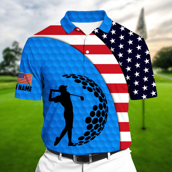 Golf Polo Shirt The Greatest US Golf Man Golf Polo Shirts Multicolor Personalized Golf Shirt Patriotic Golf Shirt For Men