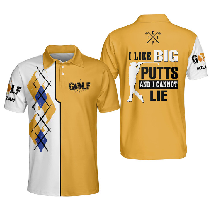 Personalized Crazy and Wild Golf Polo Shirt for Men I Like Big Putts And I Cannot Lie Mens Funny Golf Polo Shirt GOLF-139 - 1
