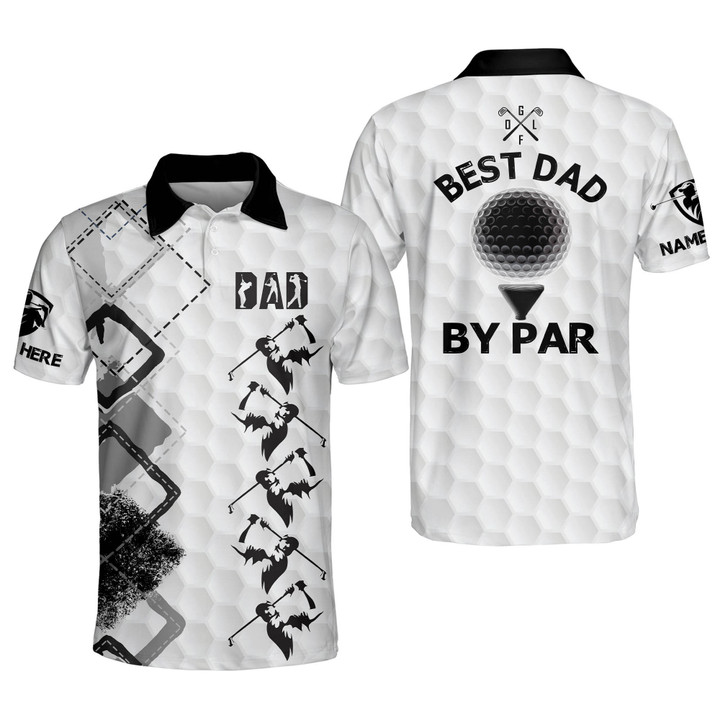 Personalized Funny Golf Shirts for Men Best Dad By Par Golfer Mens Golf Shirts Dry Fit GOLF-180 - 1