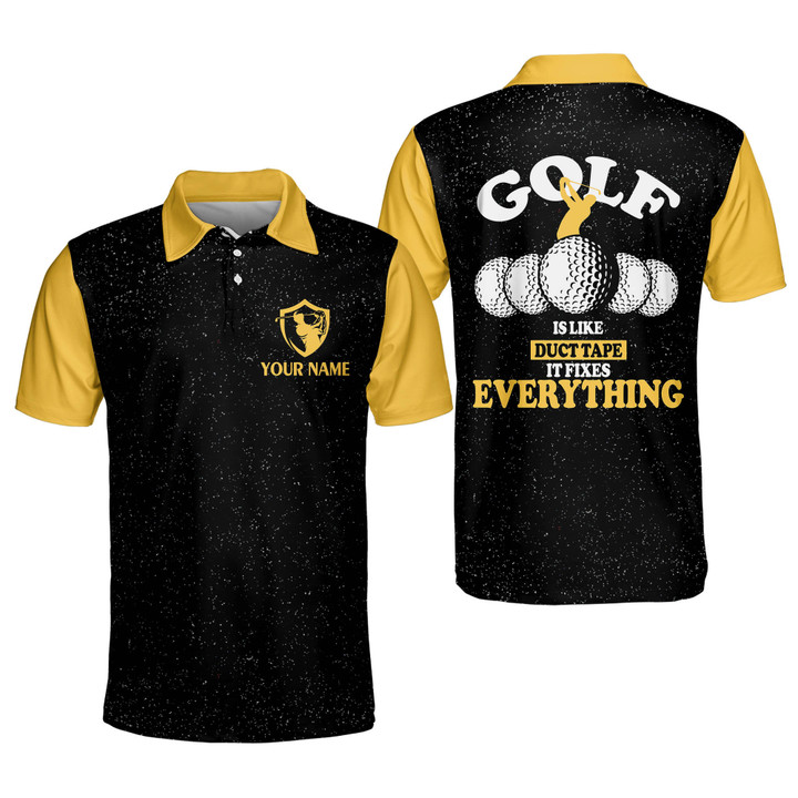 Personalized Funny Golf Shirts for Men Golf Is Duct Tape It Fixes Everything Mens Golf Shirts Dry Fit Short Sleeve GOLF-063 - 1