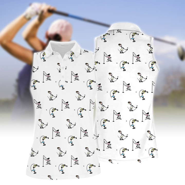 Seamless Funny Women Golf Women Short Sleeve Polo Shirt Sleeveless Polo Shirt