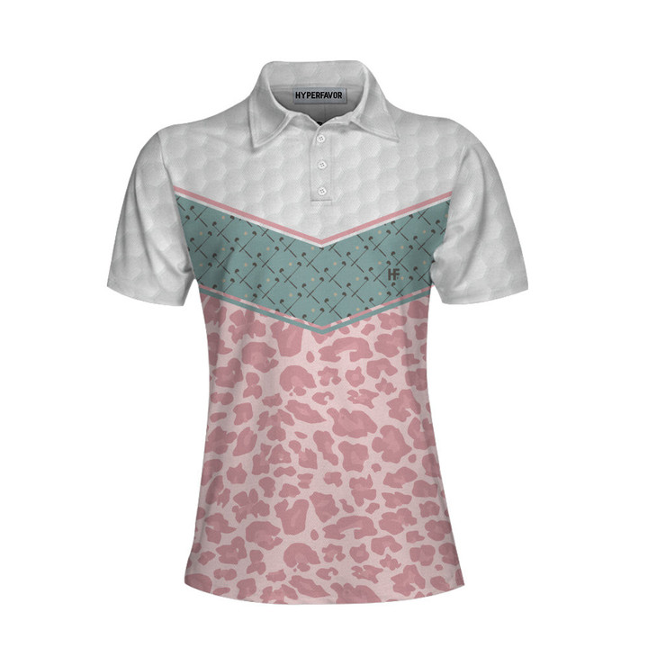 Striped Polo Golf Girl Seamless Pattern Golf Short Sleeve Women Polo Shirt Leopard Golf Shirt For Ladies - 1