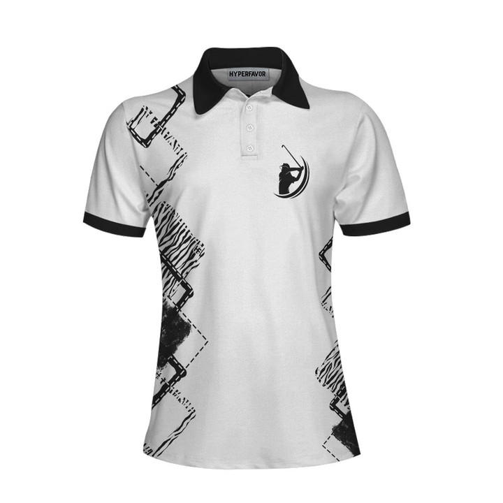 I Hope Your Day Is As Nice As My Putt Golf Short Sleeve Women Polo Shirt Zebra Pattern Golf Shirt For Ladies - 1