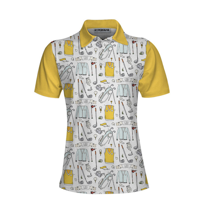 Golf Life In Yellow V2 Short Sleeve Women Polo Shirt - 1