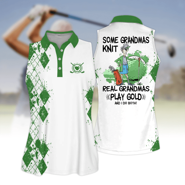 Sleeve Women Polo Shirt For Ladies Some Gramdmas Knit Real Gramdmas Play Golf And I Do Both Polo Shirt
