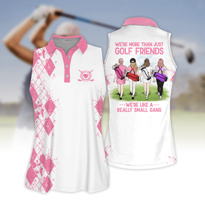 Personalized Polo Shirt Golf Friends Four Golf Women, Gift for Golf Lovers Short Sleeve Women Polo Shirt