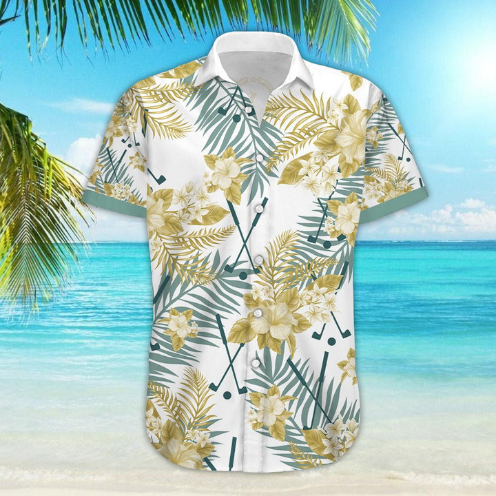 Golf Hawaiian Shirt - Aloha Tropical Golf Button Down Shirts - 1