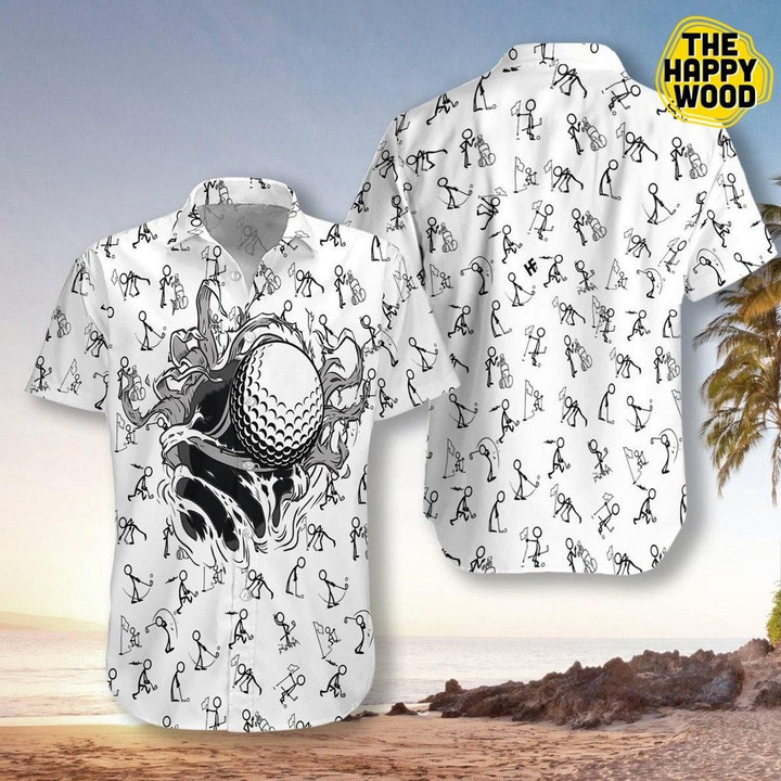 Golf Hole Breakthrough Hawaiian Hawaii Shirt Shirt Regular Fit Short Sleeve Slim Fit Casual Full Print Shirt - 1