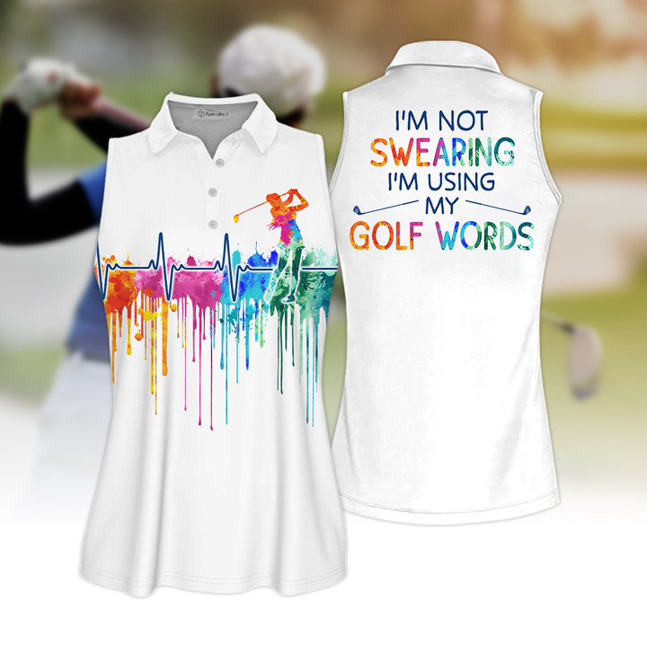 I'm Not Swearing New Style Funny Golf Sleeveless Polo Shirt Sleeveless Zipper Polo Shirt or Long Sleeve Polo Shirt