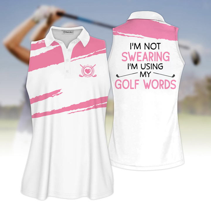 Golf Swearing Colorfun Sleeveless Polo Shirt Sleeveless Zipper Polo Shirt or Long Sleeve Polo Shirt