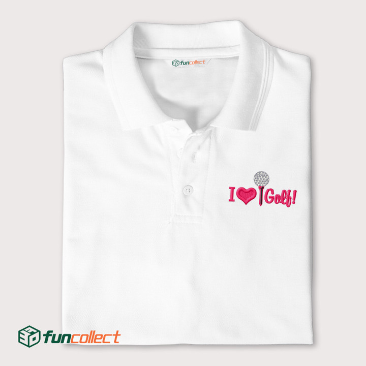 Love Golfing Embroidery Polo Shirts For Women or Men