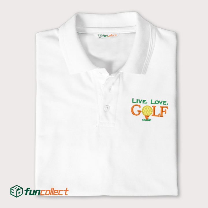 Live-Love Golf V2 Embroidery Polo Shirts For Women or Men