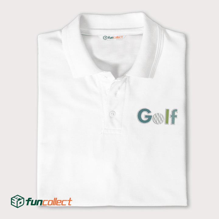 Golf Lettering Embroidery Polo Shirts For Women or Men