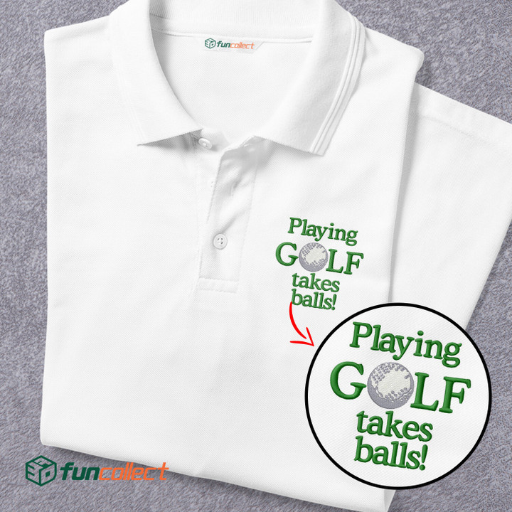 Play Golf With Balls Embroidery Polo Shirts For Women or Men