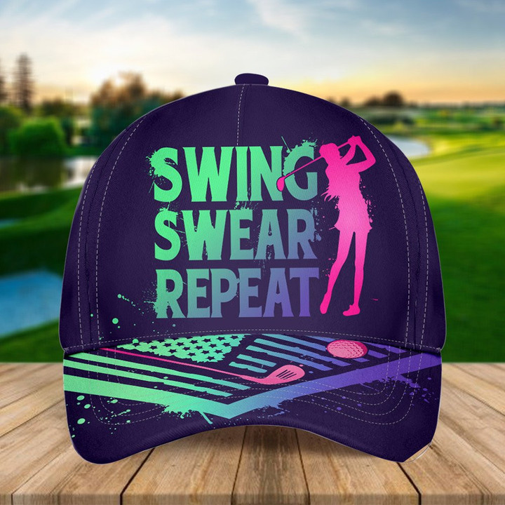 GRADIENT SWING SWEAR REPEAT GOLF CAP Cap For Female Golfers Caps