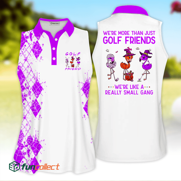 Funny Halloween golf shirt golf friends we're like a really small gang Purple Gift Sleeveless Polo Shirt Short Sleeve Long Sleeve Polo Shirt
