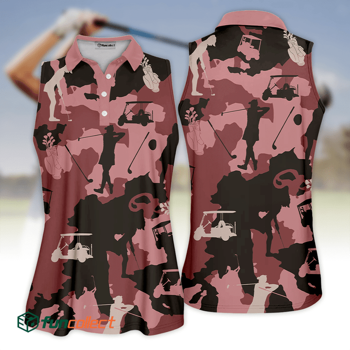 Golf Girl Camouflage Golfer Gift Color Sleeveless Polo Shirt Short Sleeve Long Sleeve Polo Shirt