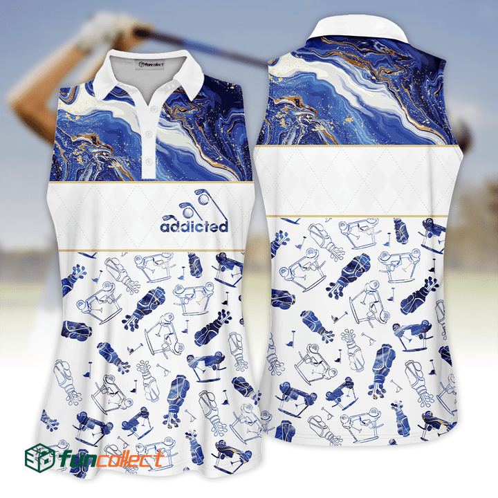 Blue Marble Addicted Pattern Golf Sleeveless Polo Shirt Short Sleeve Long Sleeve Polo Shirt For Women