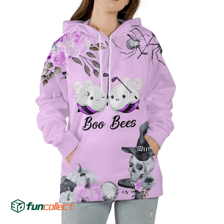 Halloween Boo Bees Golf Love Color Golfer Gift Hoodie Zipper Hoodie Shirt For Women