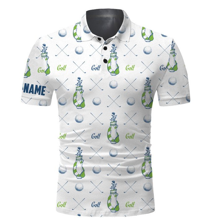 Mens Long Sleeve Golf Tops Custom Name Pattern Shirts Personalized Gifts For Golf Lovers