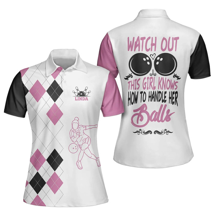 Custom Funny Girl Player Bowling Polo Shirt Gift For Women BW-030 - 1