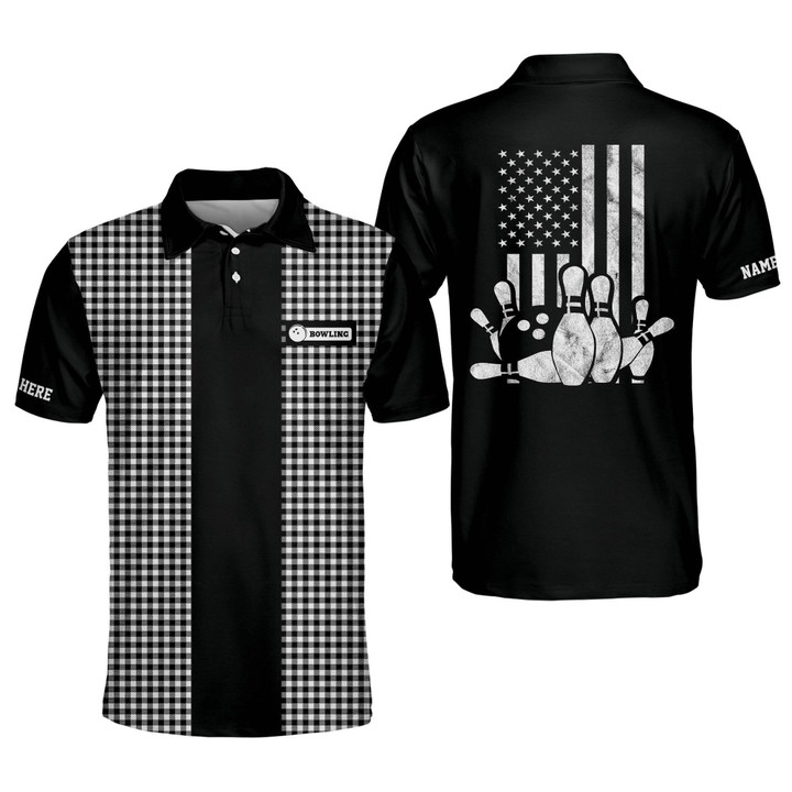 Personalized Bowling Shirts for Men Retro Mens Vintage Bowling Shirt Mens Bowling Shirt Short Sleeve Polo BOWLING-075 - 1