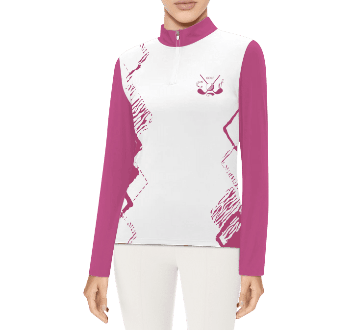Womens Long Sleeve  Low Collar Golf Polo Shirt