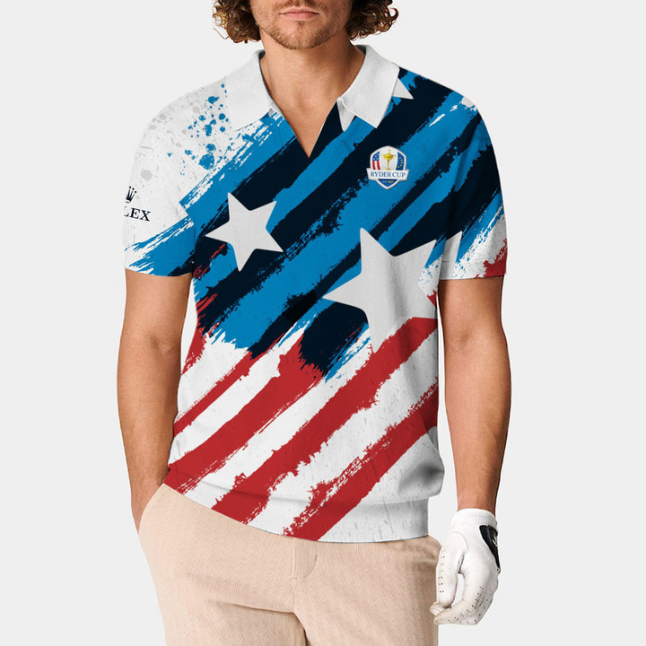 New Release Rolex Ryder Cup Buttonless Polo & Long Sleeve Polo Shirt For Men QT130623RDA01ROX