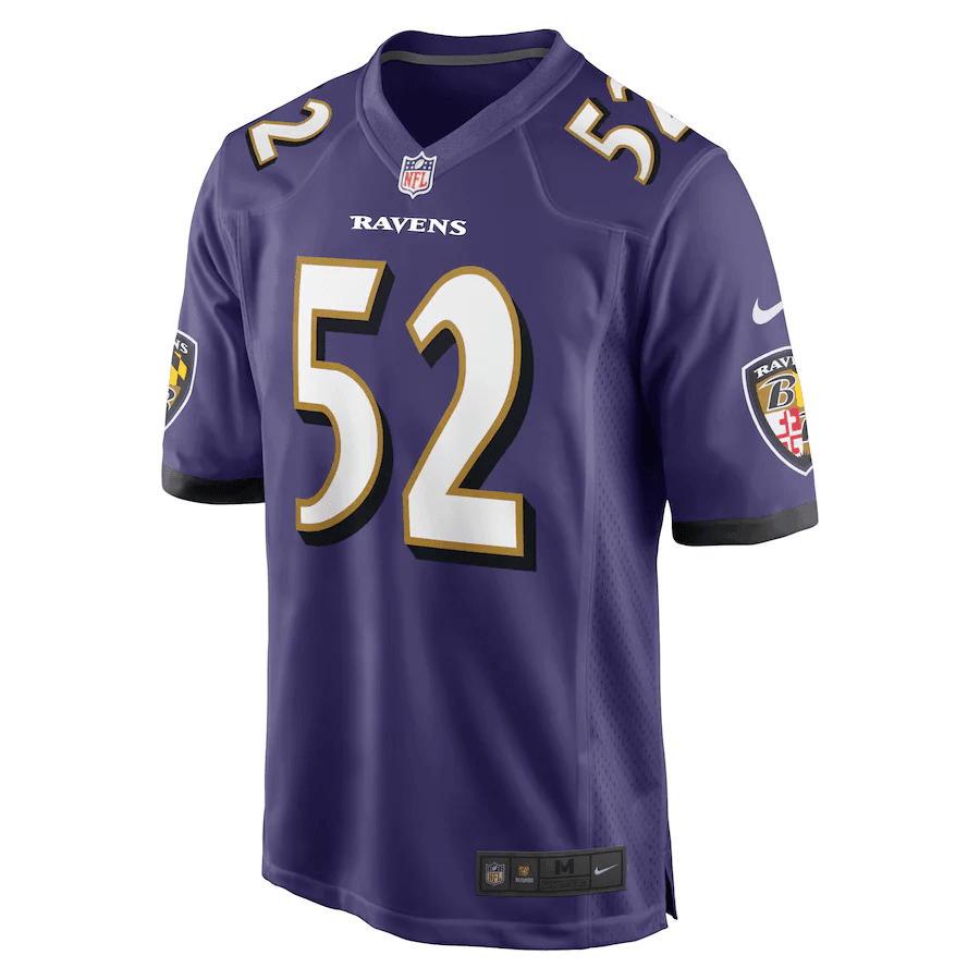 Men's Baltimore Ravens Ray Lewis #52 Purple Retired Player Game Stitched Jersey