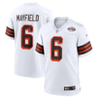 Men's Cleveland Browns Baker Mayfield #6 White 1946 Collection Alternate Game Jersey
