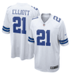 Men's Dallas Cowboys Ezekiel Elliott #21 White Team Game Jersey