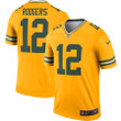 Men's Green Bay Packers Aaron Rodgers #12 Gold Inverted Legend Jersey