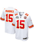 Men's Kansas City Chiefs Patrick Mahomes #15 White Super Bowl LV Bound Game Jersey