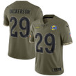 Men's Nike Eric Dickerson Olive Los Angeles Rams 2022 Salute To Service Retired Player Limited Jersey