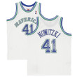 Dirk Nowitzki Dallas Mavericks Fanatics Authentic Autographed Mitchell & Ness Hardwood Classics 1998-99 Swingman Jersey with ''NBA Top 75'' Inscription - White