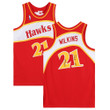 Dominique Wilkins Atlanta Hawks Autographed Red Mitchell and Ness 1986 Hardwood Classic Logo Swingman Jersey with "Human Highlight Film" Inscription