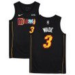 Dwyane Wade Black Miami Heat Autographed Nike 2021-2022 Mixtape Swingman Jersey with "NBA Top 75" Inscription
