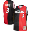 Dwyane Wade Miami Heat Mitchell & Ness Big & Tall Hardwood Classics 2005-06 Split Swingman Jersey - Black/Red