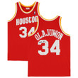 Hakeem Olajuwon Houston Rockets Autographed Mitchell & Ness Red 1993-94 Authentic Jersey