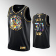 Hot New Arrivals! 2021-22 Magic Johnson Western Conference Finals MVP Stephen Curry Golden State Warriors Black Diamond Edition Jersey